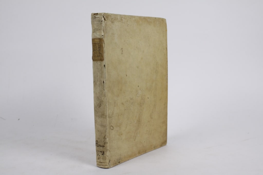 MAREFOSCHI. RELAZIONE DELLA VISITA APOSTOLICA 1772: Marefoschi, Mario. RELAZIONE DELLA VISITA APOSTOLICA DEL COLLEGIO IBERNESE. Rome: Marco Pagliarini, 1772. Large 8vo. Full vellum boards. Spine with title lettered in gilt on brown label, pub. info ink