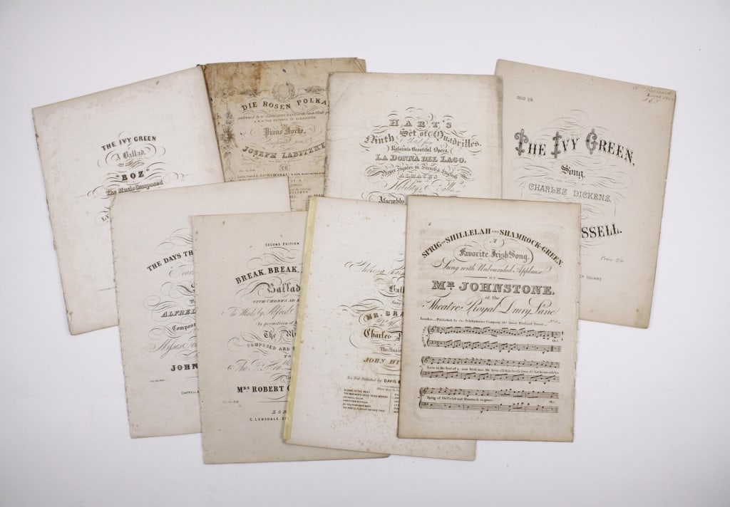 [SHEET MUSIC] 19TH C. DICKENS, ETC. LOT OF 8 (1 of 3)