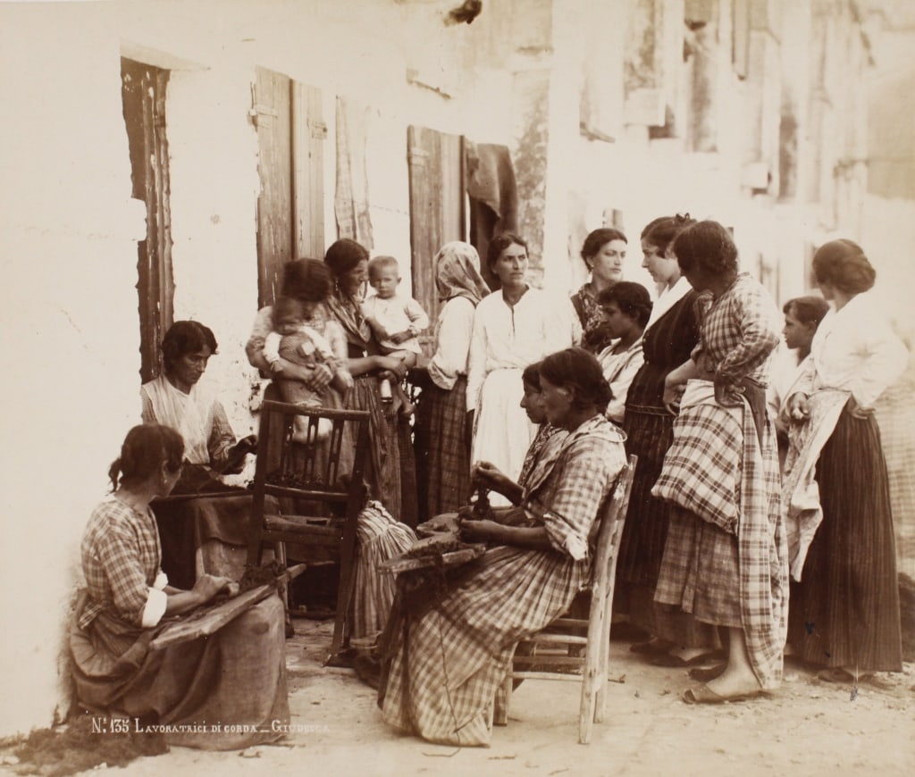 [ITALY] LOT OF 6 PRINTS SOLD TOGETHER: ITALY. A lot of 6 albumen prints sold together. Each mounted, some captioned, one handcoloured. Includes photo of landing 100 ton gun in Malta. Prints: 3.5" x 2" - 8" x 10.25". Generally very good con