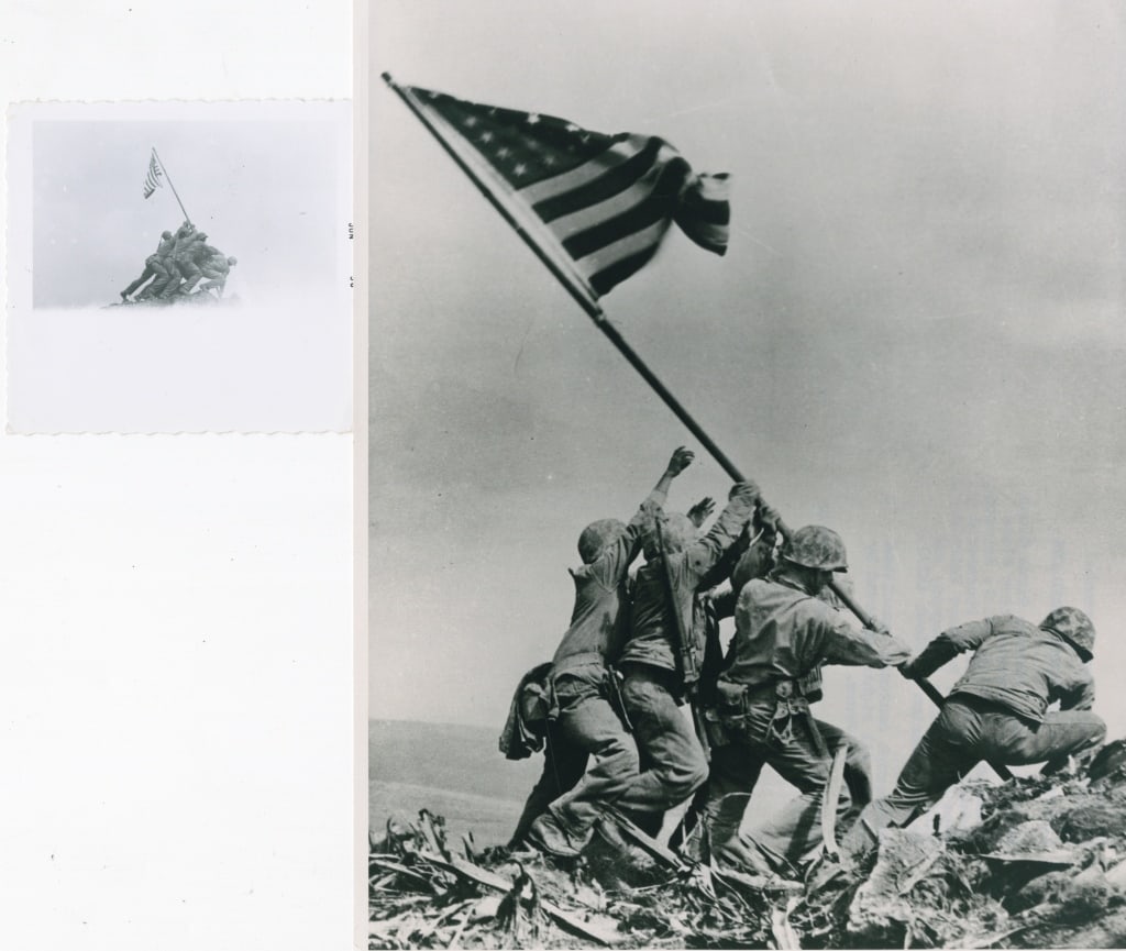 ROSENTHAL, JOE. RAISING THE FLAG ON IWO JIMA. 1945 (1 of 4)