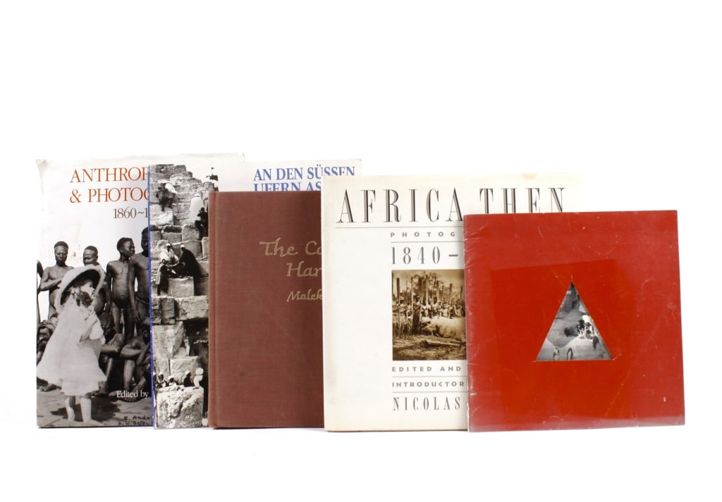 [BOOKS] FOREIGN TRAVEL. LOT OF 5 VOLUMES TOGETHER: FOREIGN TRAVEL. A lot of 5 volumes sold together. Including: Batchen, Geoffrey. REAL HIEROGLYPHICS: PHOTOGRAPHY AND EGYPT 1850-1900. San Diego: University of California, 1994. Quarto, stapled wraps. *