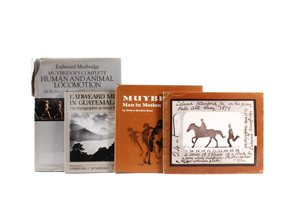 [BOOKS] MUYBRIDGE, EADWEARD. LOT OF 4 VOLUMES: MUYBRIDGE, EADWEARD. A lot of 4 volumes sold together. Including: Burns, E. Bradford. EADWEARD MUYBRIDGE IN GUATEMALA, 1875. THE PHOTOGRAPHER AS SOCIAL RECORDER. Berkeley: University of California Pre