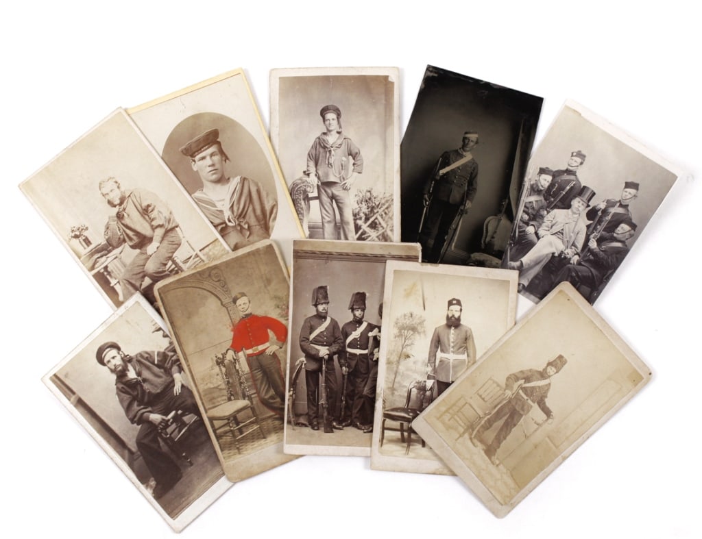 [CDVs] SOLDIERS AND SAILORS. LOT OF 9 TOGETHER (1 of 5)