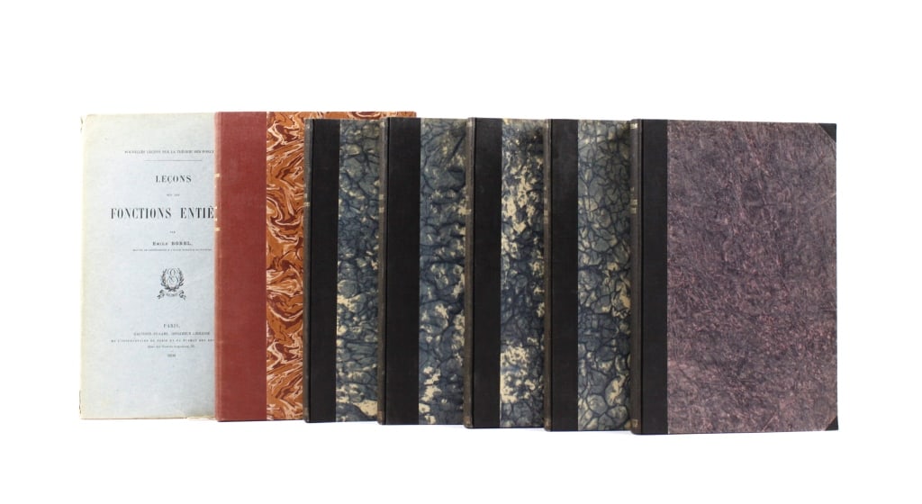 [BOREL, EMILE] LOT OF 7 VOLUMES SOLD TOGETHER: BOREL, EMILE. A lot of 7 volumes sold together. All 8vo, published by Gauthier-Villars (Paris), all but one hardcover in cloth and paper boards. Including: LECONS SUR LES SERIES A TERMES POSITIFS PROF