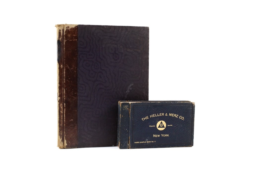 [BOOK-MAKING] LOT OF 2 VOLUMES SOLD TOGETHER: BOOK-MAKING. A lot of 2 volumes sold together. Including: THE AMERICAN DICTIONARY OF PRINTING AND BOOKMAKING. Pts 1, 3, 5, and 7. New York: Howard Lockwood & Co., 1891-2. Quarto, moire cloth boards ba