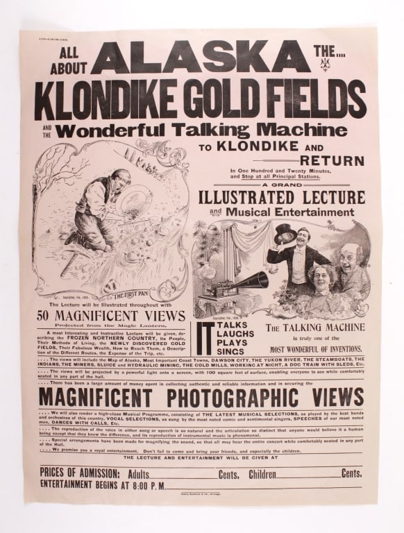 ALASKA KLONDIKE GOLD FIELDS / TALKING MACHINE 1898 (1 of 2)