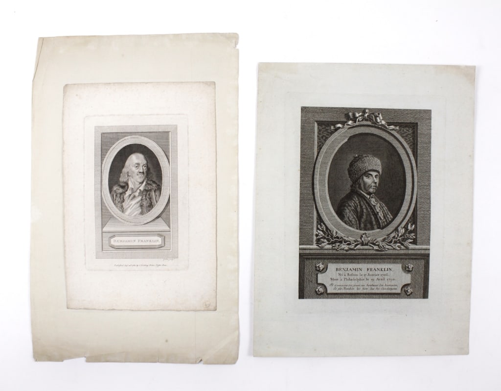 [PRINTS] BENJAMIN FRANKLIN. LOT OF 2 TOGETHER (1 of 3)