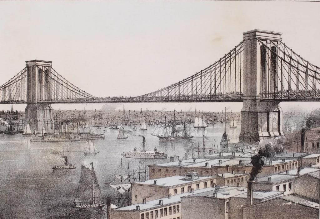 EAST RIVER BRIDGE, NEW YORK / BROOKLYN. 1872 (1 of 3)