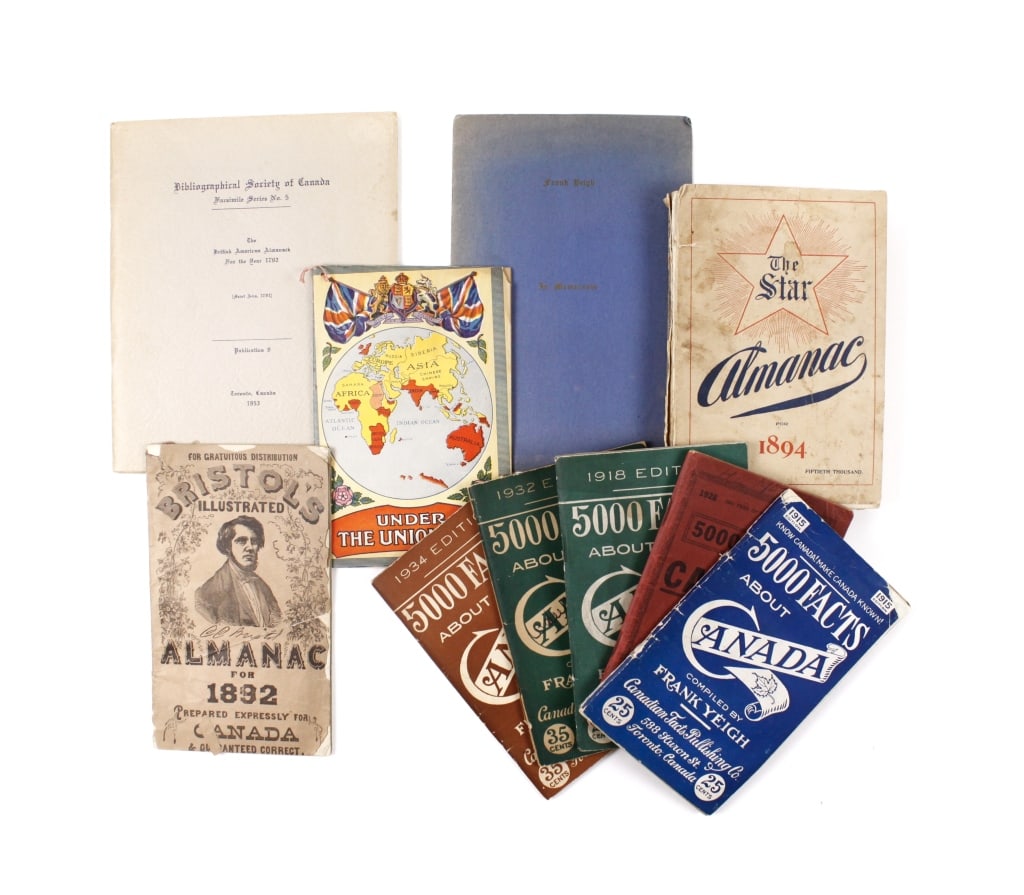 [YEIGH, FRANK / ALMANACS] LOT OF 10 VOLUMES (1 of 2)