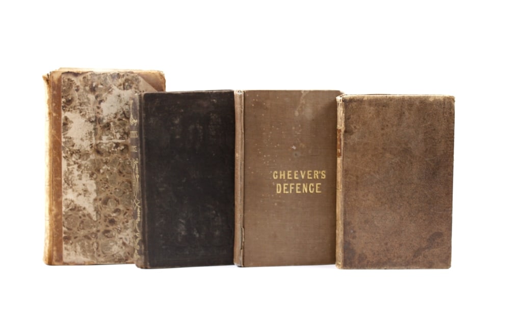 [AMERICAN DISCOURSE] LOT OF 4 VOLUMES TOGETHER: AMERICAN DISCOURSE. A lot of 4 volumes sold together. All 12mo, hardcover. Including: Fry, Caroline. 2 vols in 1: THE LISTENER. Philadelphia: George, Latimer & Co., 1833. Half morocco over marbled pap