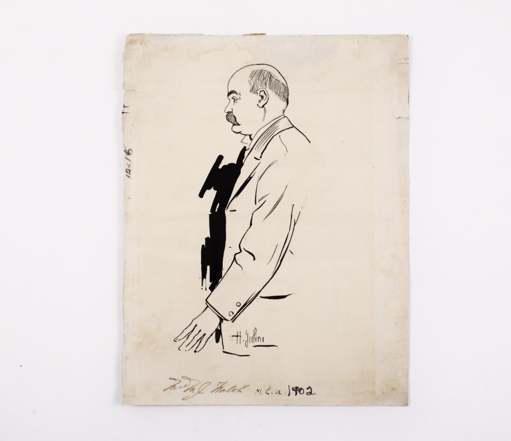 [JULIEN, HENRI] ORIGINAL INK DRAWING. 1902 (1 of 2)