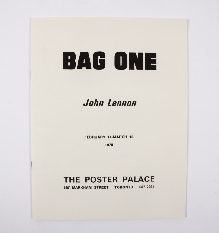 LENNON, JOHN. BAG ONE. 1970. (1 of 2)