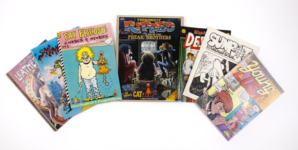 [PULPS] LOT OF 7 VOLUMES SOLD TOGETHER: MISCELLANEOUS PULPS. A lot of 7 volumes sold together. 1971-83. Illustrated paper wraps. Sunpit, Young Lust, Despair, Tales from Leather Nun, etc. Generally very good condition, various imperfections.