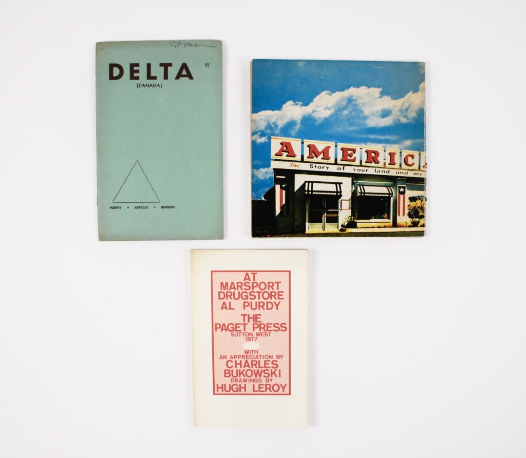 [SIGNED] GINSBERG, ATWOOD, PURDY. LOT OF 3 VOLUMES: SIGNED: GINSBERG, ATWOOD, PURDY. A lot of 3 volumes sold together. Including: Coleman, Victor. AMERICA. [SIGNED BY COLEMAN/GINSBERG] Toronto: Coach House Press, 1972. Square 8vo, wraps with covers fol