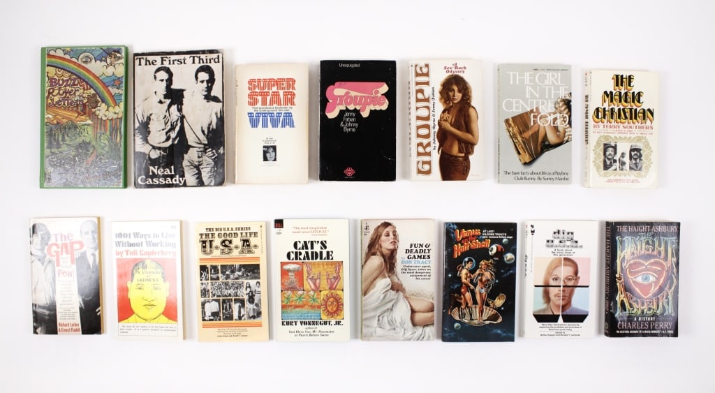 [ALTERNATE PUBLICATIONS] LOT OF 14 VOLS TOGETHER: ALTERNATE PUBLICATIONS. A lot of 14 volumes sold together. Most 12mo, wraps. Including: SUPER STAR VIVA. NY: Lancer Books, 1970. * (x2 copies) Fabian, Jenny; Byrne, Johnny. GROUPIE. St. Albans: Mayflo