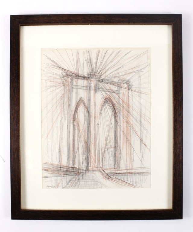 HARRITON, ABRAHAM. SKETCH OF BRIDGE. (1 of 4)