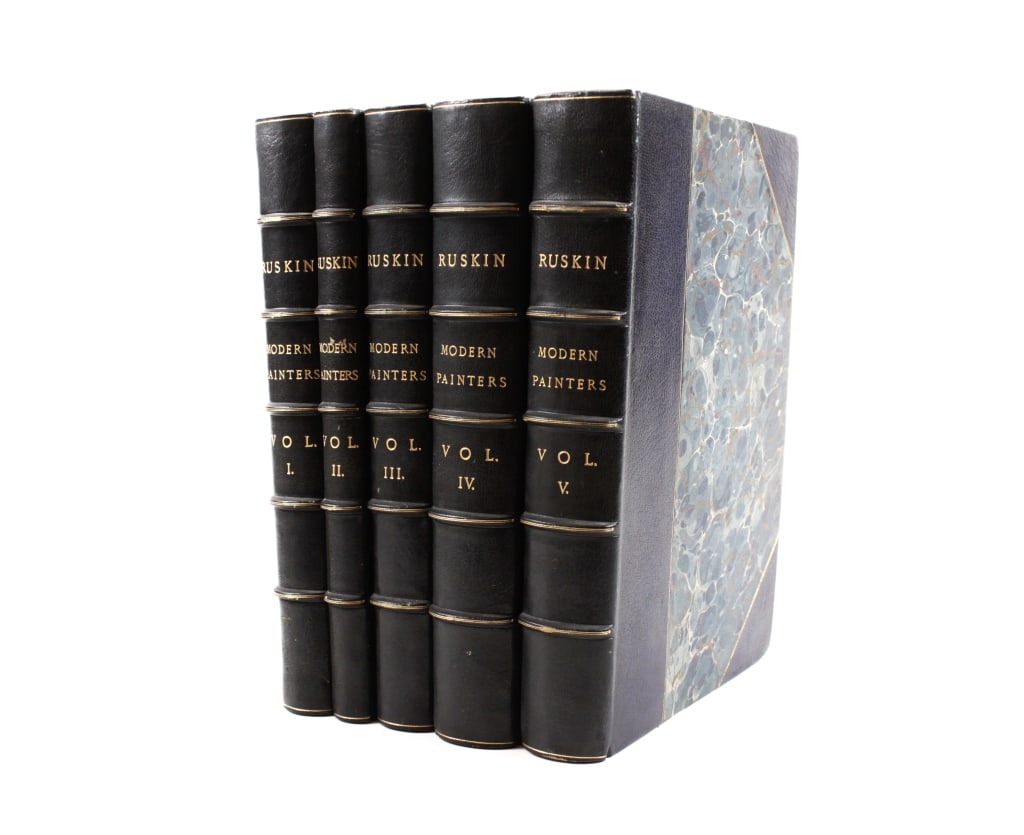 RUSKIN, JOHN. MODERN PAINTERS. 5 VOLUMES. 1888 (1 of 3)