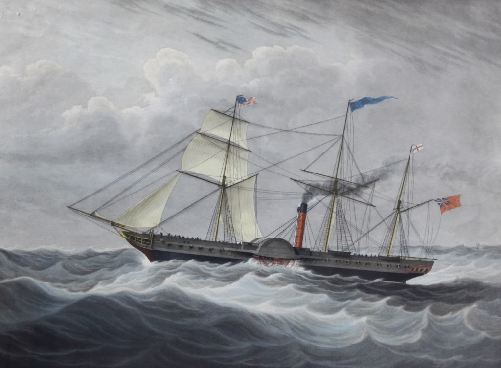 TREGEAR. THE BRITISH QUEEN ON HER 1ST VOYAGE. 1838 (1 of 4)