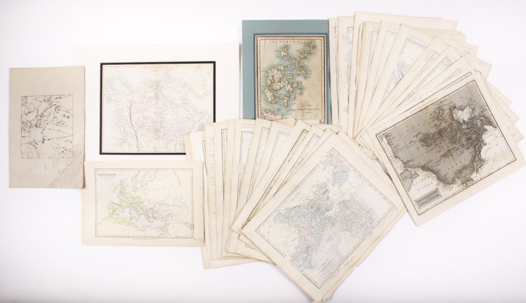 [ANTIQUE MAPS] LOT OF 32 SOLD TOGETHER (1 of 6)