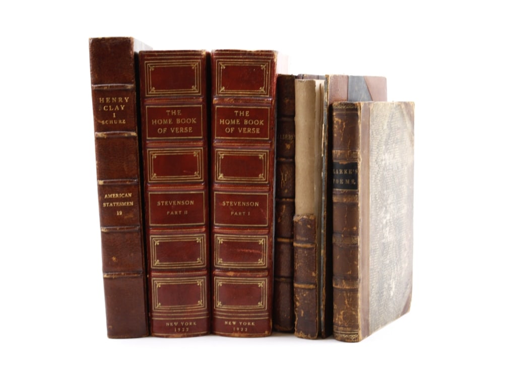 [LEATHER BINDINGS] LOT OF 6 VOLUMES TOGETHER (1 of 6)