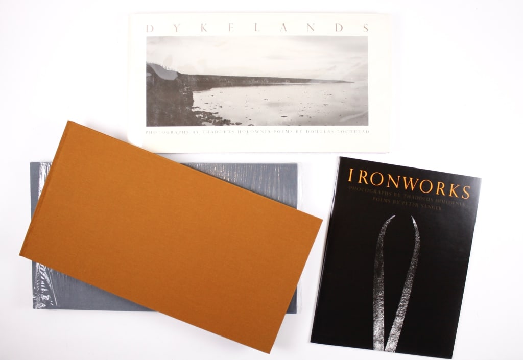 [HOLOWNIA, THADDEUS] LOT OF 3 VOLUMES TOGETHER: HOLOWNIA, THADDEUS. A lot of 3 volumes sold together. Including: Holownia; Sanger, Peter. IRONWORKS. [SIGNED] New Brunswick: The Anchorage Press, 2001. Folio, paper wraps, plastic jacket. Inscribed by