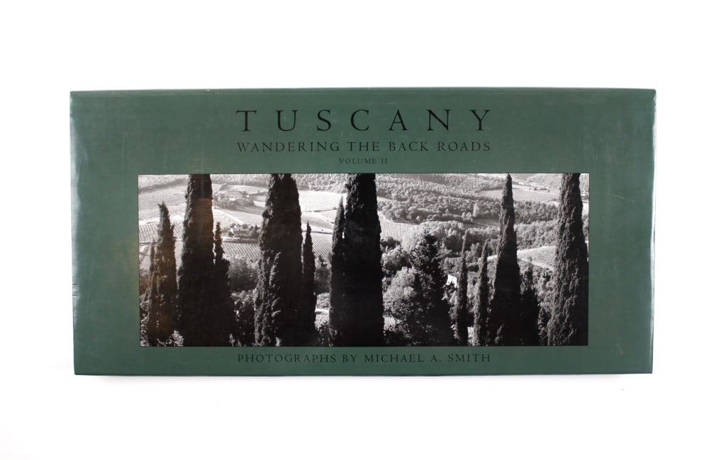 SMITH, M.A. TUSCANY. VOL II. 2004. AUTHOR'S COPY: Smith, Michael A. TUSCANY. WANDERING THE BACK ROADS. VOL II [AUTHOR'S COPY] Revere, Pennsylvania: Lodima Press, 2004. Oblong narrow folio. Full green cloth boards. Dust jacket. Author's bookplate loos