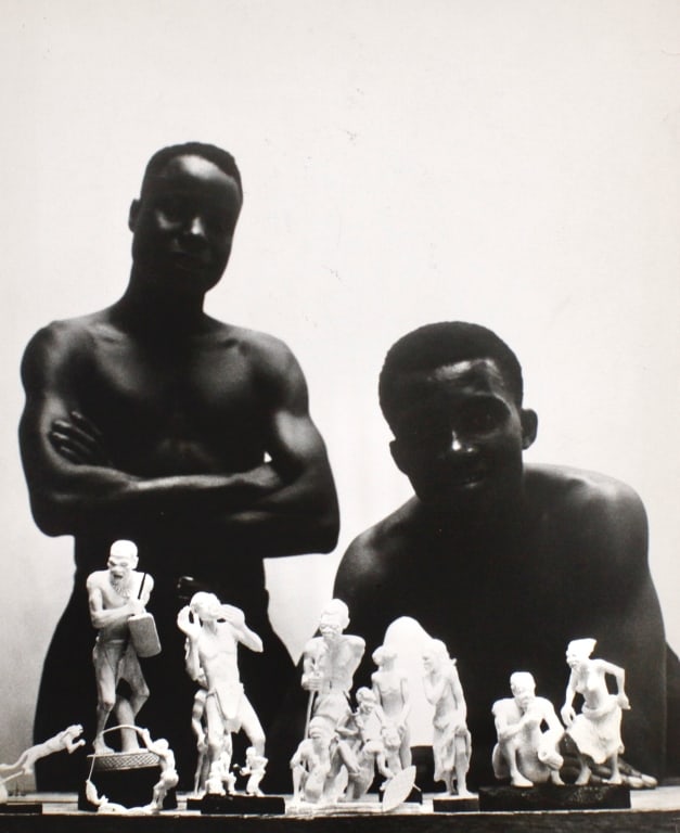 [PHILLIPS, ROBERT] LOT OF 2 PRINTS SOLD TOGETHER: PHILLIPS, ROBERT (Washington). A lot of 2 silver prints sold together. Including: YRUCAN [?] SCULPTORS. Verso with backstamp, title penciled. 16" x 13". * Untitled. Mounted to board. Credits penciled 