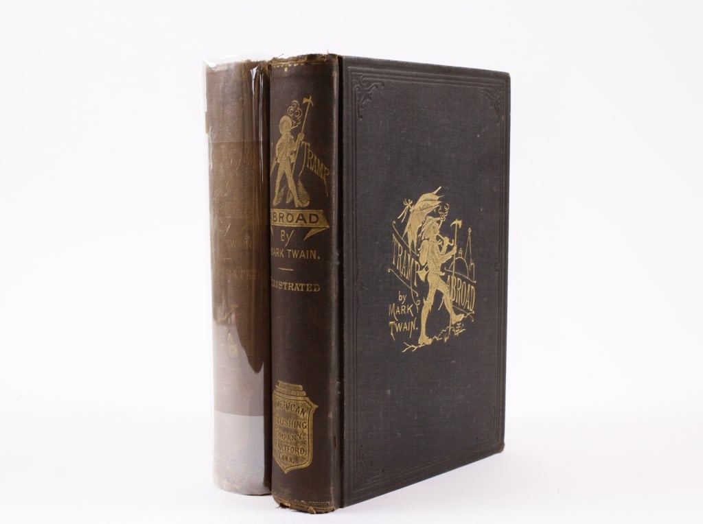 TWAIN. A TRAMP ABROAD. 2 COPIES: 1880 1st ED +1 (1 of 8)