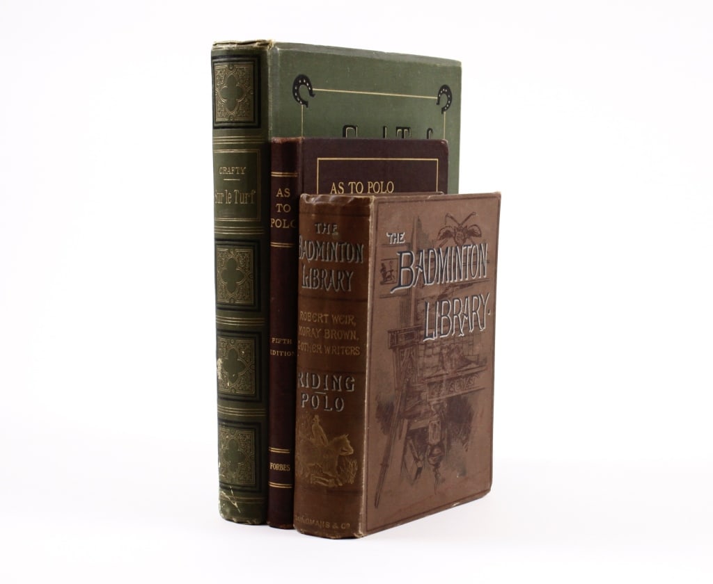 [HORSE] POLO & TURF. LOT OF 3 VOLUMES TOGETHER: POLO & TURF. A lot of 3 volumes sold together. Including: Weir, Robert; Brown, J. Moray. RIDING; POLO. London; Longmans, Green, and Co., 1895. 8vo, cloth boards. * Forbes, William Cameron. AS TO POLO.
