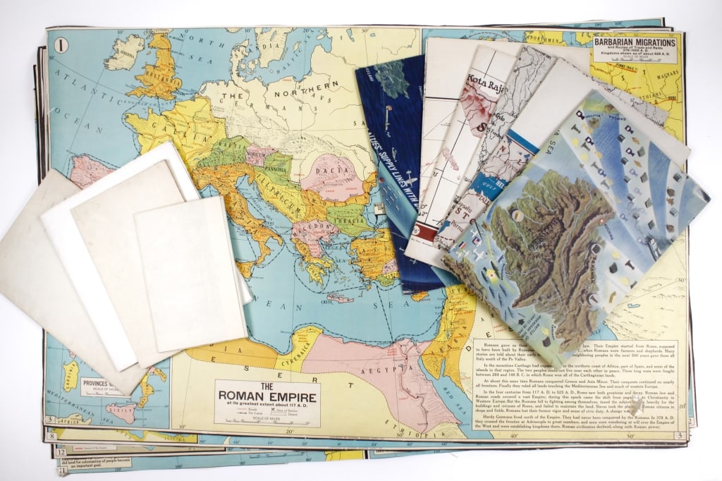 [20th CENTURY MAPS] WWII, ETC. LARGE. LOT OF 16 (1 of 2)