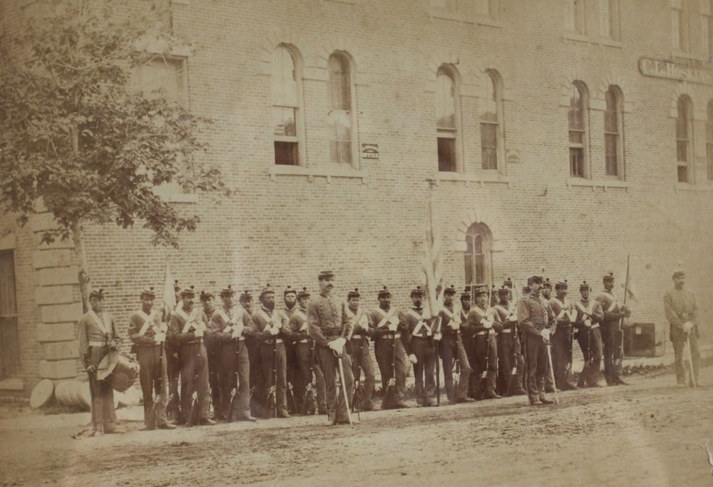 [MILITARY] LOT OF 2 ALBUMEN PRINTS SOLD TOGETHER: MILITARY. A lot of 2 mounted albumen prints sold together. Including: "THE SHERIFFS OF NASSAU," Long Island, May 30, 1914 (signed on the plate "Kiefer Foto"). Inscription on verso. Print: 5" x 8"; mou