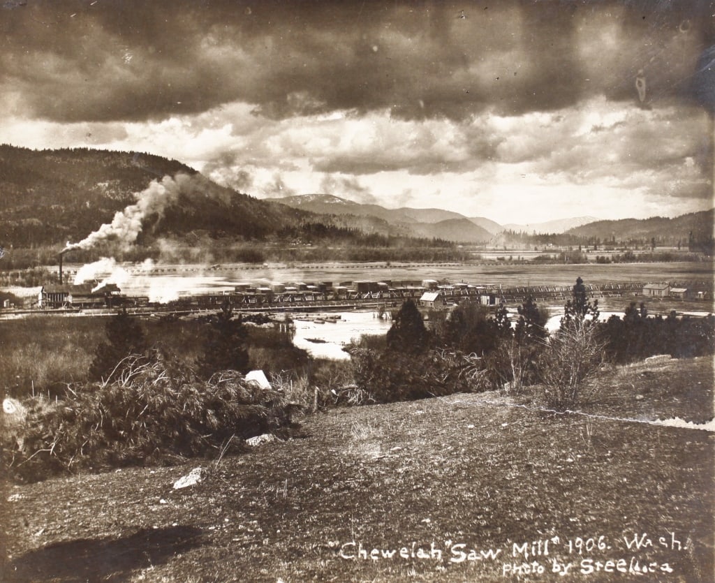 [AMERICAN PLACES] LOT OF 5 PRINTS SOLD TOGETHER: AMERICAN PLACES. A lot of 5 prints sold together. Silver prints and albumen prints, all mounted, all but one captioned. Including: Steelhead, A. (Washington). CHEWELAH SAW MILL, WASHINGTON. 1906. * St