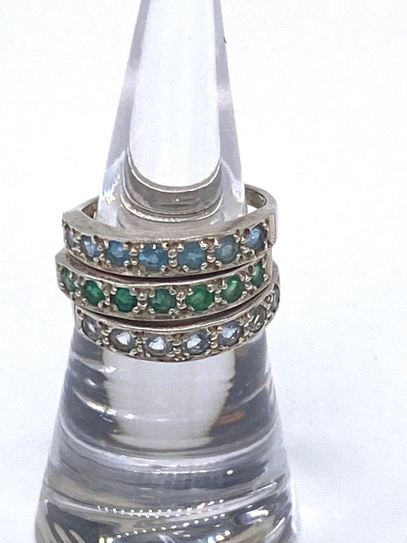 3 Sterling & Semi Precious Stones- Set of Three (1 of 4)