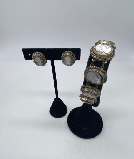 Abalone Cameo Set w/ 800 Silver (1 of 6)