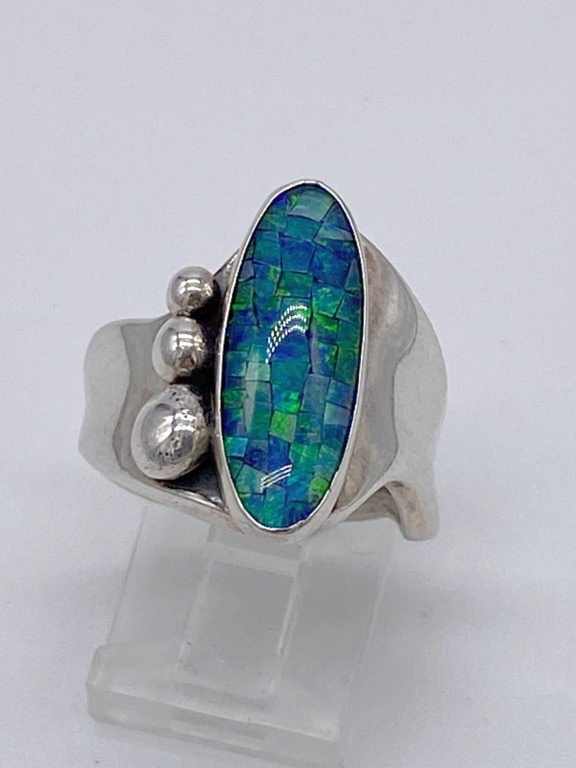 Doublet Opal & Sterling Silver Ring (1 of 4)
