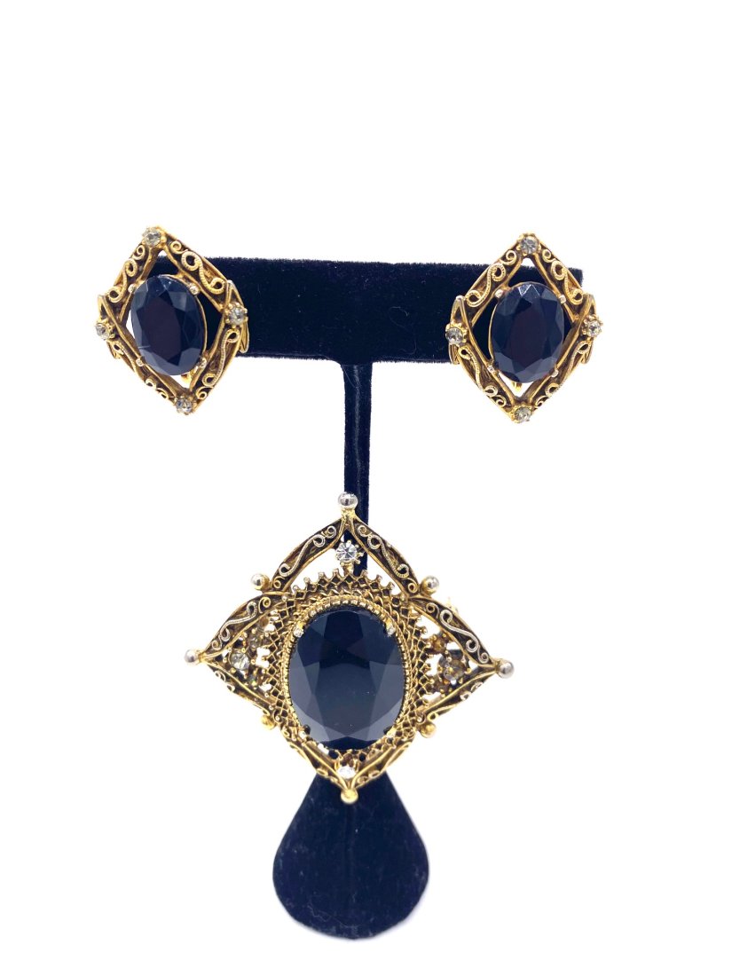 Florenza Brooch and Earring Set Costume Jewelry (1 of 6)