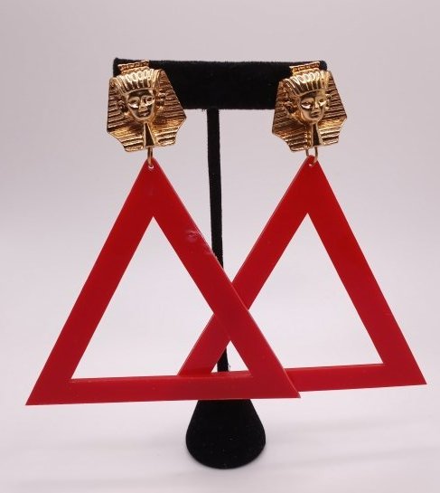 80's Huge Plastic Triangle Stud Earrings (1 of 2)