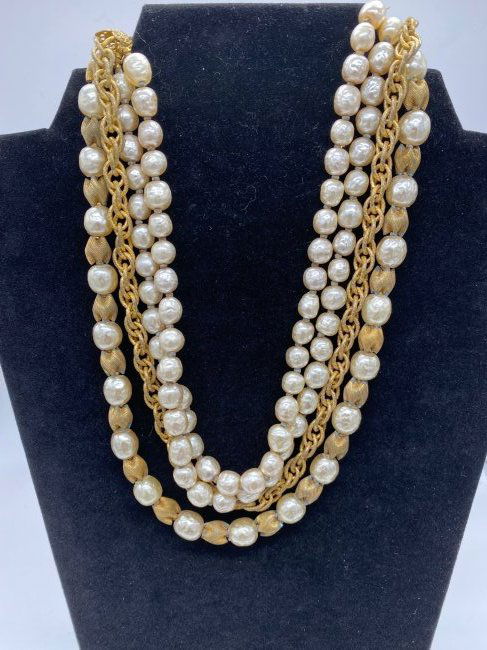 Miriam Haskellr Strand Chain and pearl Necklace (1 of 7)