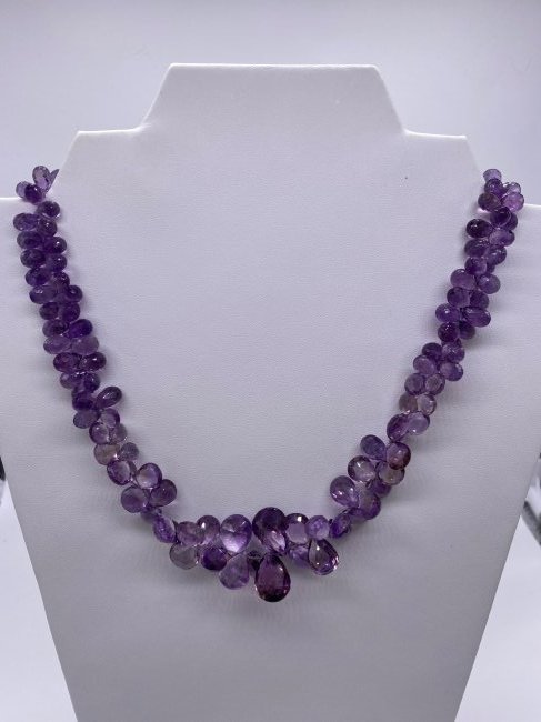Faceted Amethyst Beads on Sterling Silver Chain (1 of 5)