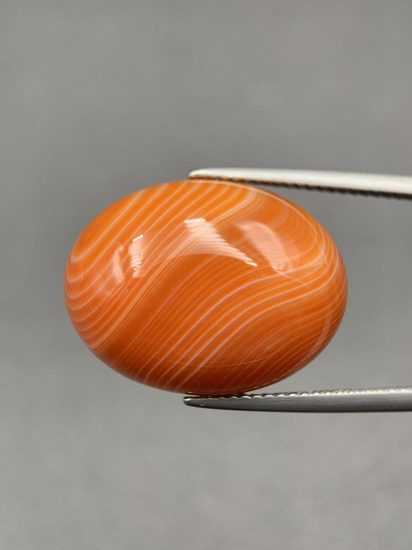 20.15 Cts Good Pattern Carnelian Agate Cabochon.: Excellent Pattern Natural Carnelian Agate Cabochon. Dimension; 20.3/15.6/8.17