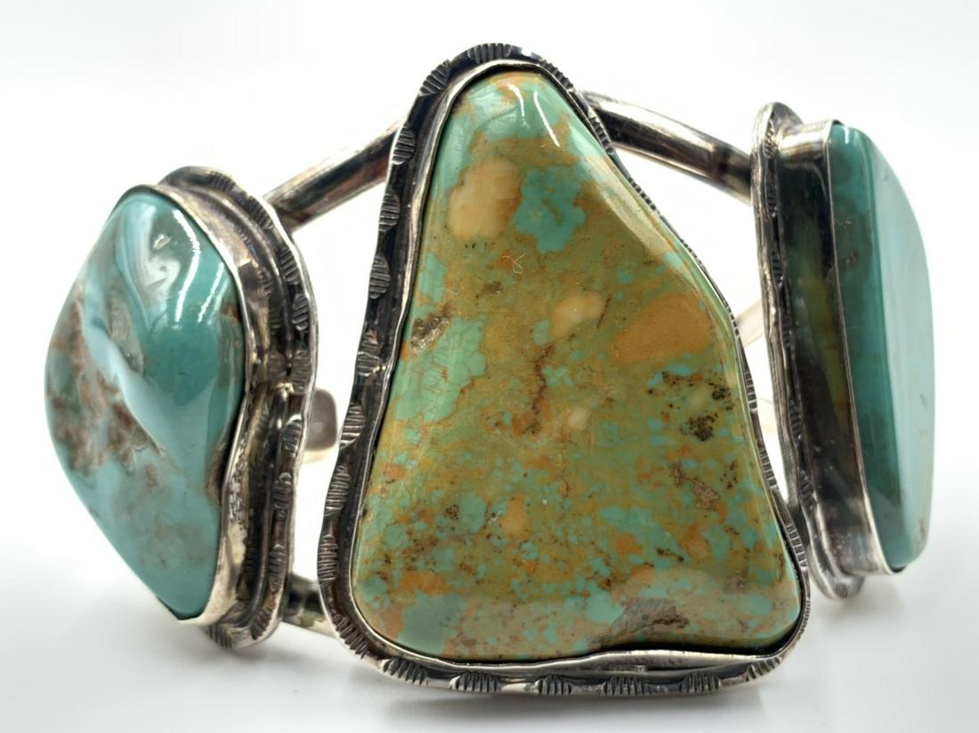 Native American Sterling Silver, Turquoise Cuff (1 of 5)