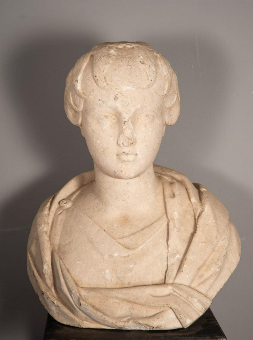 Bust of a Patrician lady in marble, Italian school, probably 16th - 17th centuries (1 of 15)
