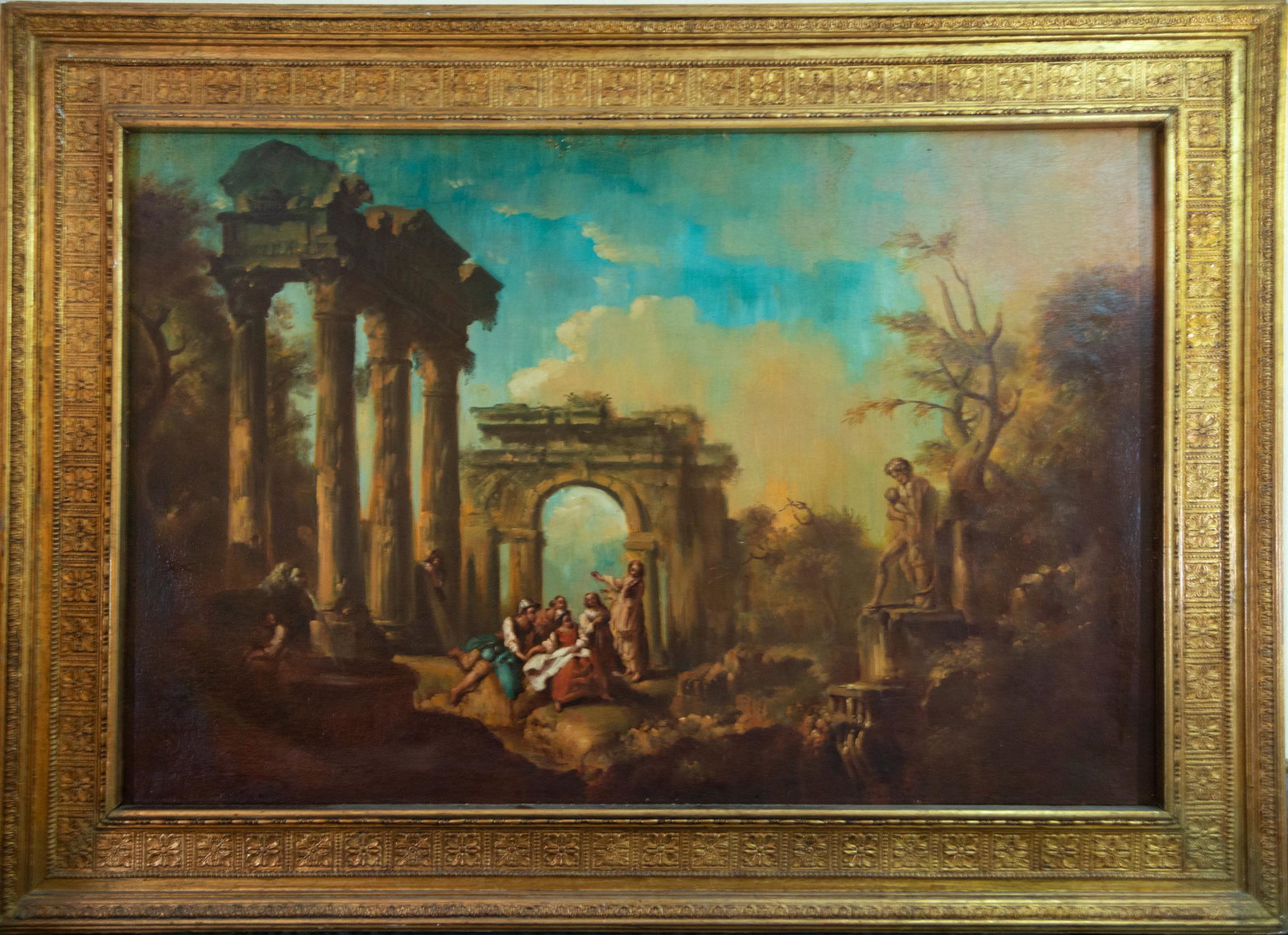 Characters in a Ruin, 19th century Italian Neoclassical school (1 of 4)