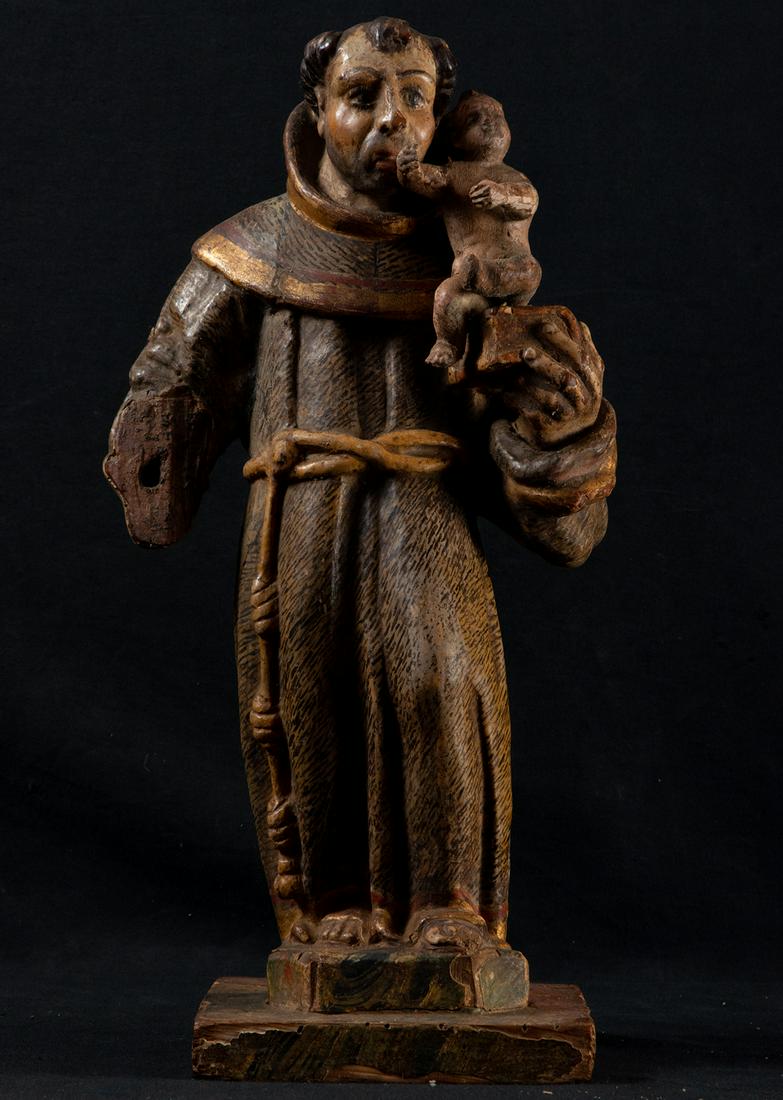 San Antonio with the Child, New Spanish colonial school from the 17th - 18th century (1 of 5)