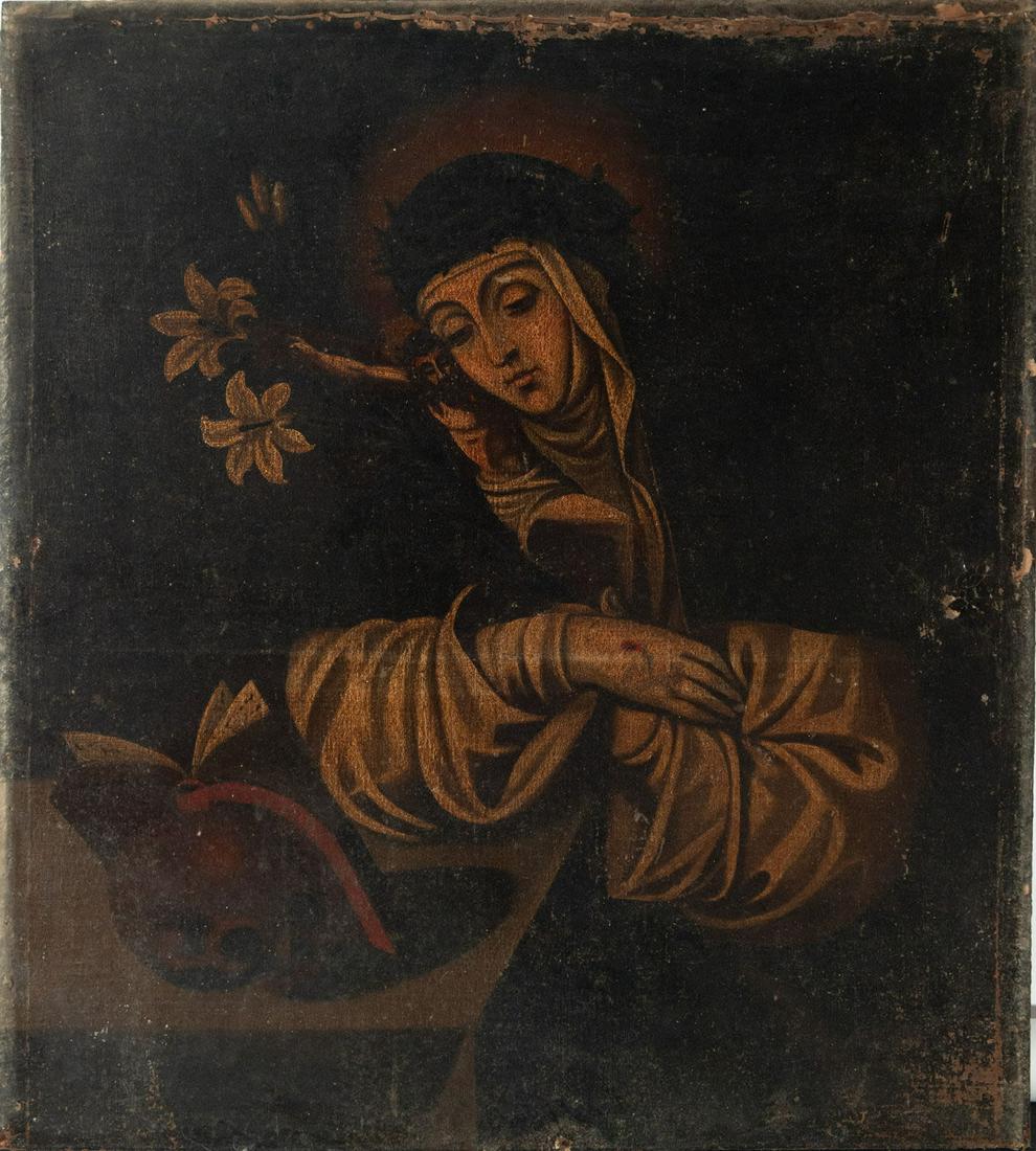 Santa Rosa de Lima, Novohispanic colonial school of the 17th century (1 of 3)