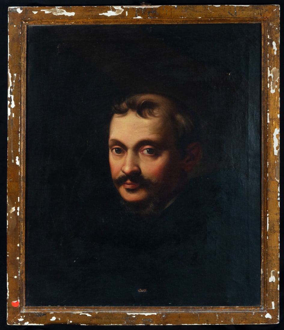 Portrait of a Knight, circle of Juan van der Hamen y Leon, Flemish school of the 17th century: Oil on canvas, measurements: 63 x 50 cm without frame, measurements with frame: 70 x 57 cm. Provenance: important important private collection, Madrid.