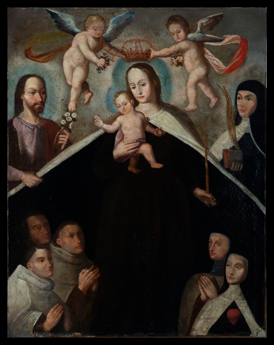 Viceregal colonial school of Lima  17th century  Viceroyalty of Peru   Our Lady of Mount Carmel (1 of 9)