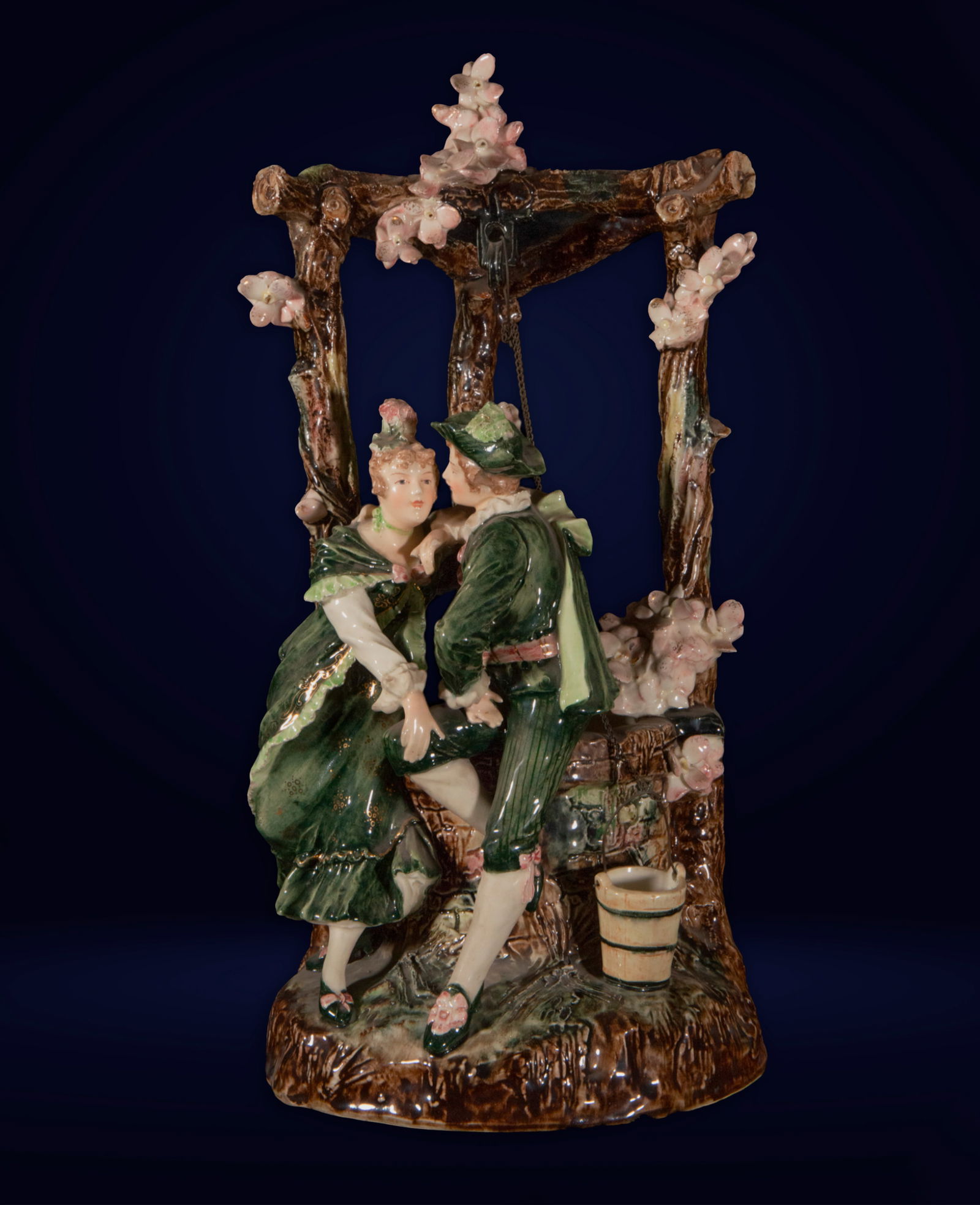 The Lovers Majolica Capodimonte 19th century: Measurements 50 x 25 x 21 cm