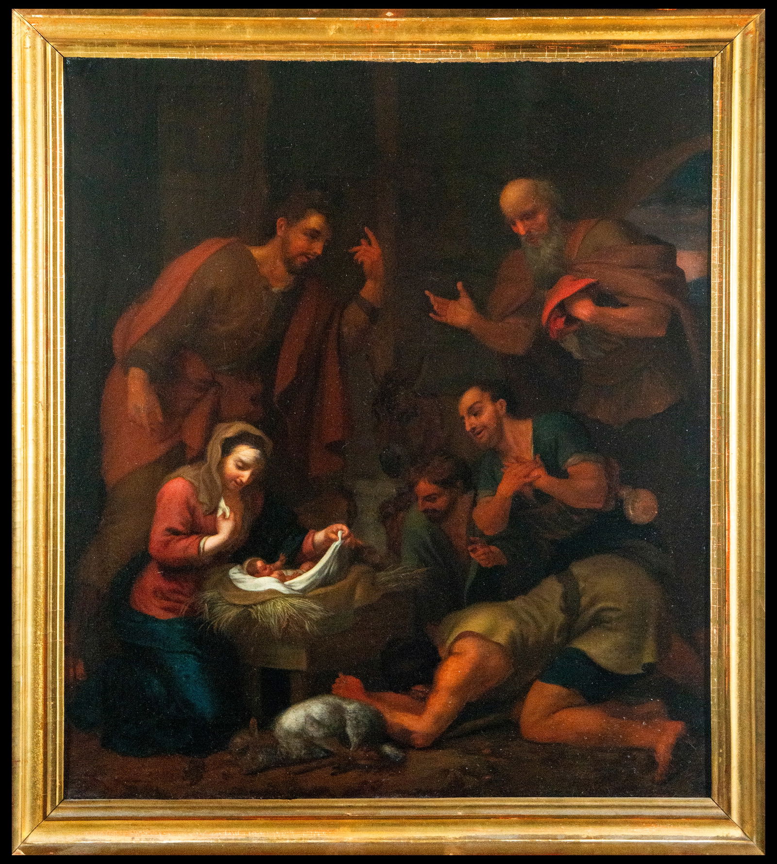 Nativity Roman Italian school by Annibale Carracci 17th century: oil on canvas measurements 70 x 60 cm frame measurements 80 x 69 cm