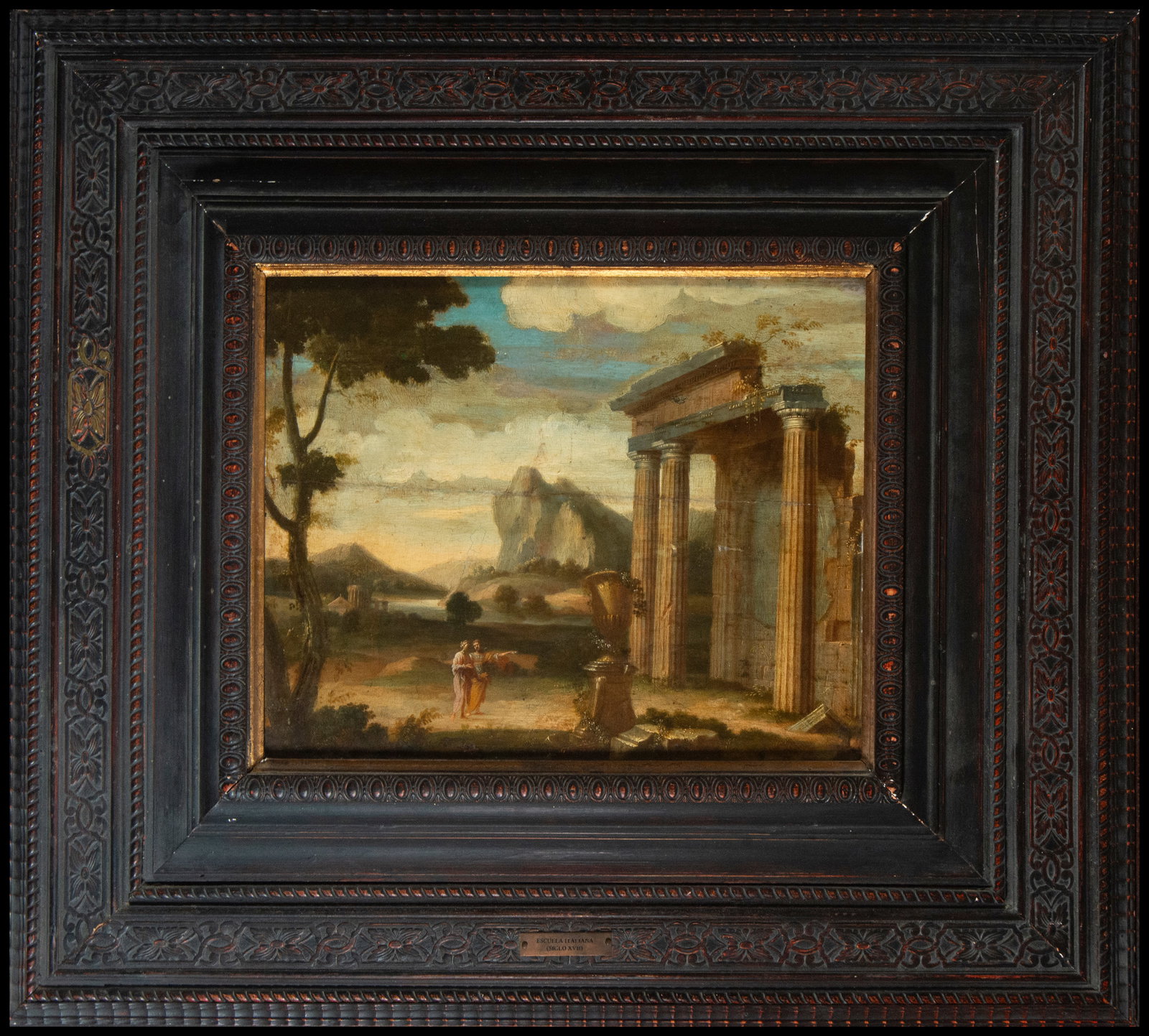 "Capriccio" on panel - 17th century Italian School - Manner of Alessandro Salucci (Florence, 1590 - (1 of 6)